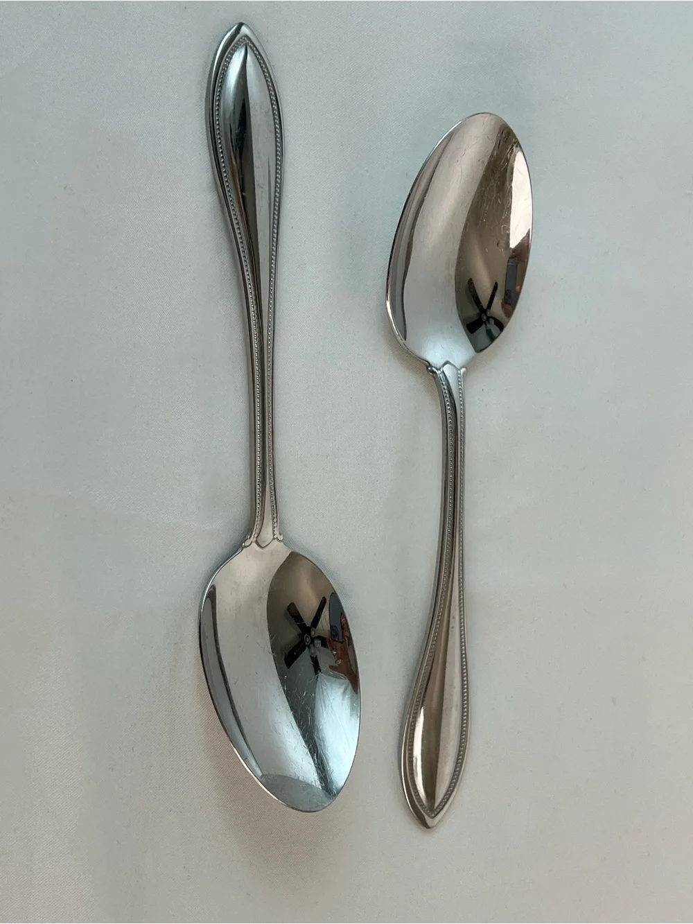 2-Oneida Stainless Steel Flatware-Arbor American Harmony Dinner Soup Spoons
